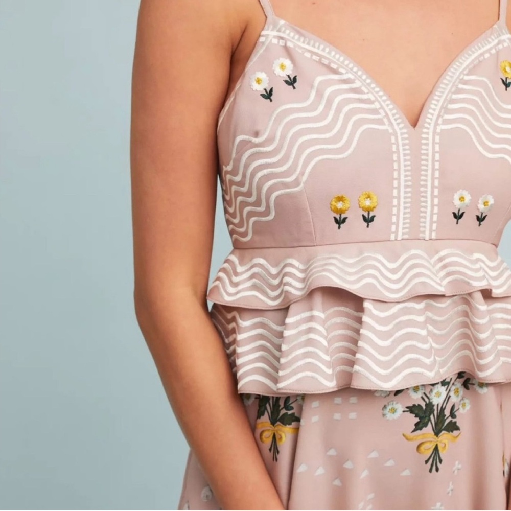 NWT Anthropologie Sahara Floral Pink Midi Dress - Picture 3 of 6